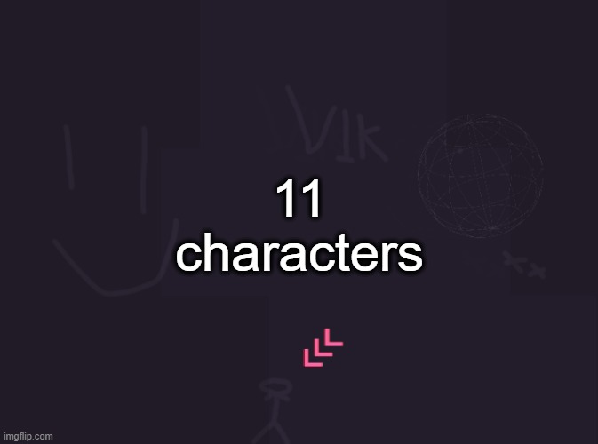 vik's image | 11 characters | image tagged in vik's image | made w/ Imgflip meme maker