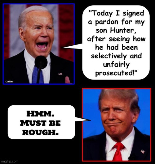 No shit | image tagged in joe biden,hunter biden,pardon,democrats,politics,political | made w/ Imgflip meme maker