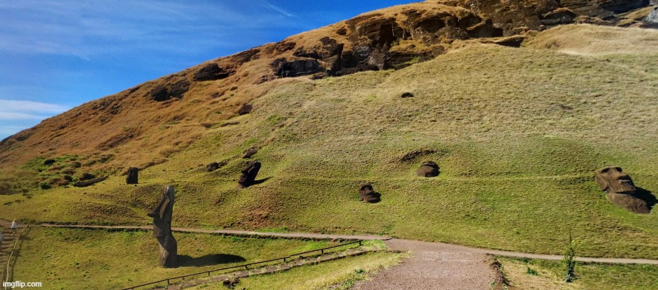 ? | image tagged in google earth,moai | made w/ Imgflip meme maker