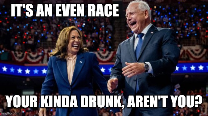 Red Counties | IT'S AN EVEN RACE; YOUR KINDA DRUNK, AREN'T YOU? | image tagged in kamala harris and tim walz,mayo,red wave,jdv | made w/ Imgflip meme maker