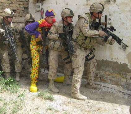 Clown with soldiers Blank Meme Template