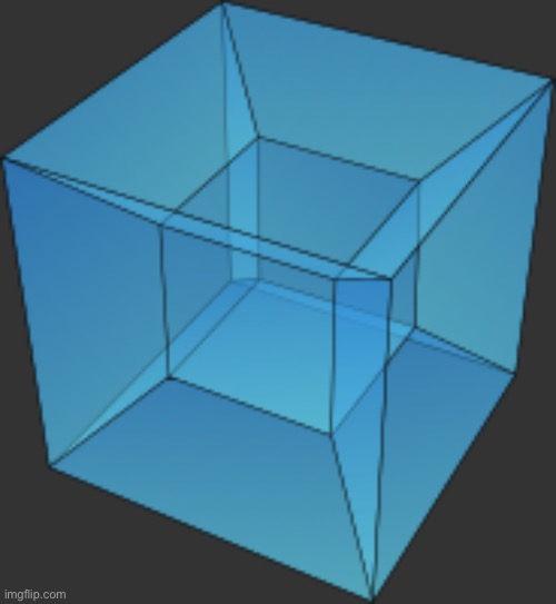 Four dimensional object: Hypercube. Gm btw | made w/ Imgflip meme maker