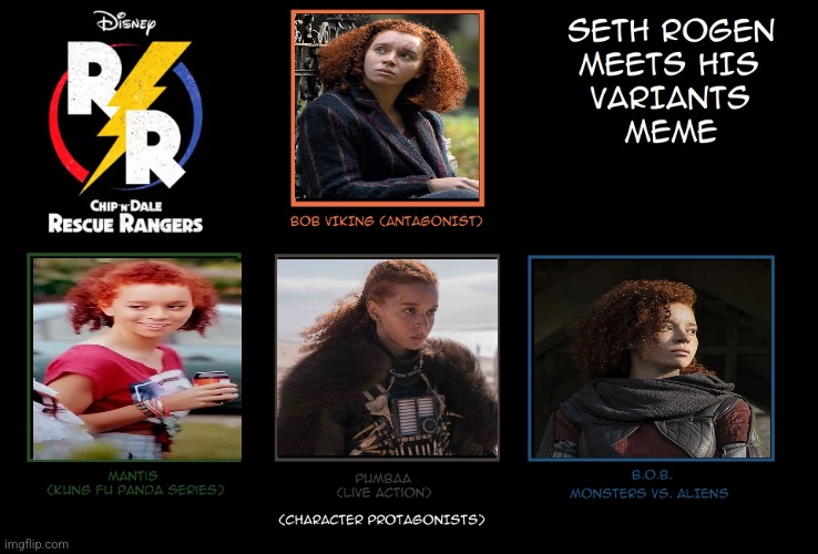 Erin Kellyman Meets Her Variants | image tagged in seth rogen meets his variants | made w/ Imgflip meme maker