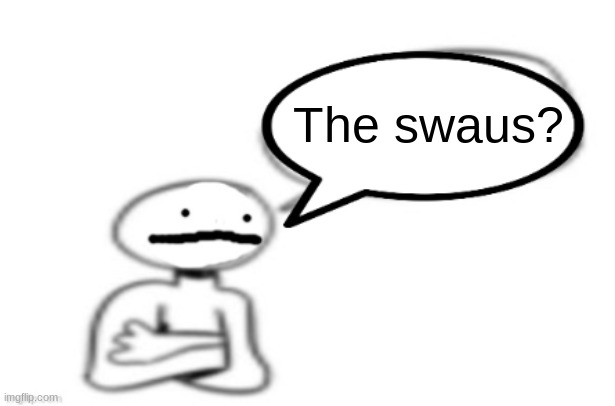 stickman speech bubble | The swaus? | image tagged in stickman speech bubble | made w/ Imgflip meme maker