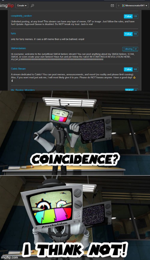 NYEHHEHHEH | image tagged in mr puzzles coincidence i think not | made w/ Imgflip meme maker