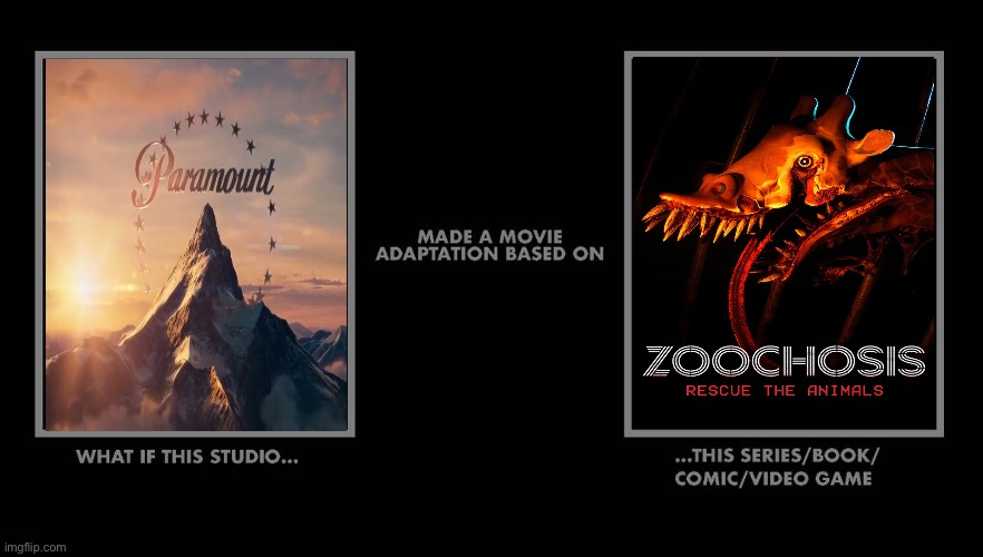 What if Paramount makes a movie adaptation of Zoochosis? (My new favorite horror game) | image tagged in paramount,movie poster,zoochosis,horror movie | made w/ Imgflip meme maker