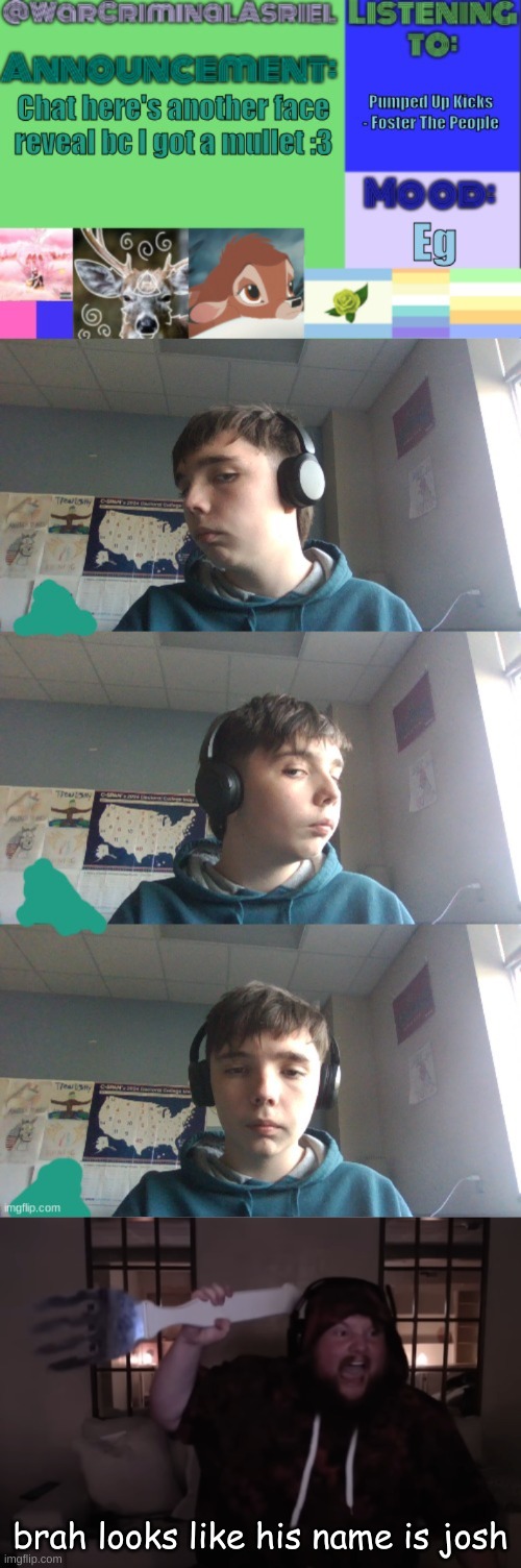 his art is mid too no way people pay rent money for these first grade doodles | brah looks like his name is josh | image tagged in fork warrior | made w/ Imgflip meme maker