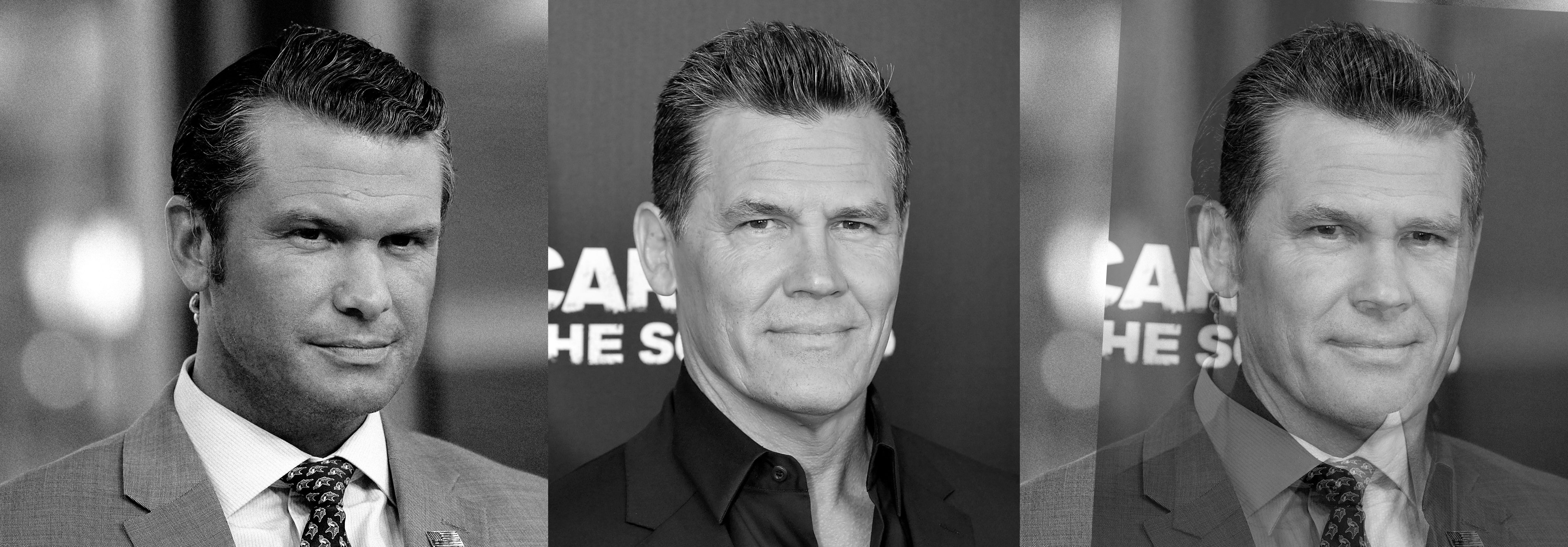 If they ever wanted to make this comedy show into a movie, we got one who looks close enough | image tagged in pete hegseth,josh brolin,luke i am your actor,not coming soon to a theater near you,clown cabinet,idiocracy | made w/ Imgflip meme maker