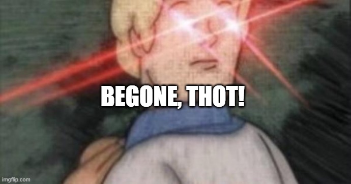 BEGONE, THOT! | image tagged in begone thot | made w/ Imgflip meme maker