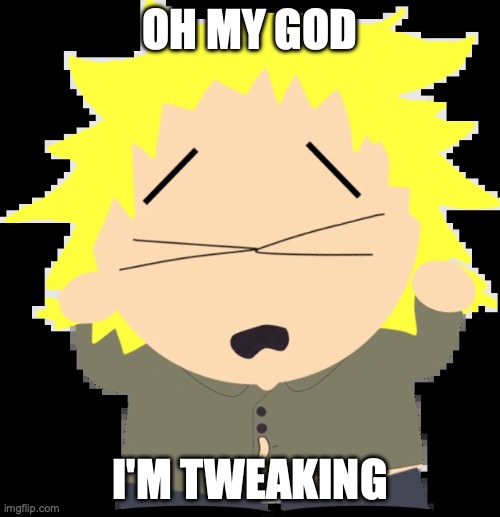 Tweek | OH MY GOD; I'M TWEAKING | image tagged in tweek | made w/ Imgflip meme maker