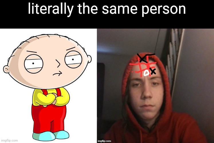 literally the same person | image tagged in stewie griffin | made w/ Imgflip meme maker