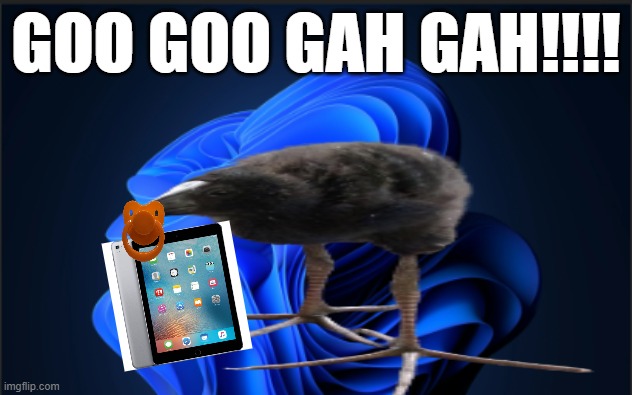 GOO GOO GAH GAH!!!! | GOO GOO GAH GAH!!!! | image tagged in windows 11 from my other pc lol | made w/ Imgflip meme maker