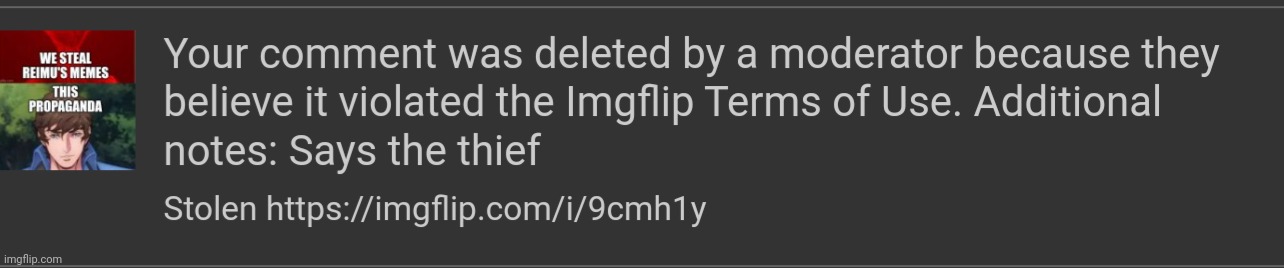 Stealing memes isn't against the tos or that streams rules (team reimu) | made w/ Imgflip meme maker