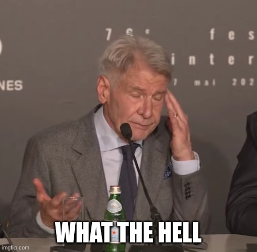 harrison ford | WHAT THE HELL | image tagged in harrison ford | made w/ Imgflip meme maker