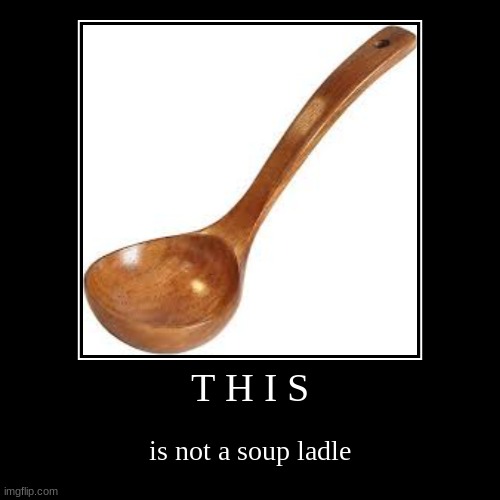 T H I S | is not a soup ladle | image tagged in funny,demotivationals | made w/ Imgflip demotivational maker