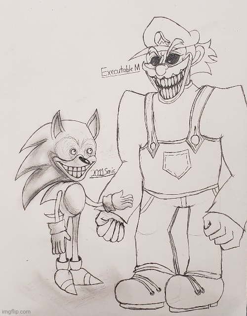 Meeting of the AllFathers | image tagged in sonic exe,horrorbrew,drawing | made w/ Imgflip meme maker