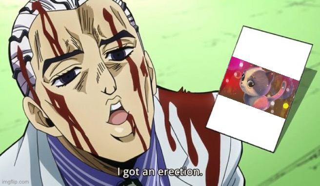 Yoshikage Kira when watching Superkitties: | image tagged in i got an erection | made w/ Imgflip meme maker