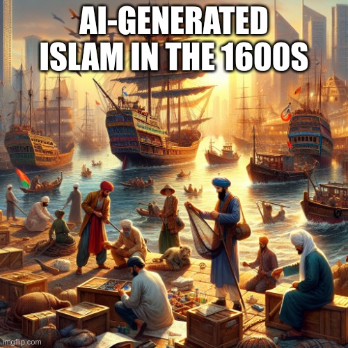 Pirates | AI-GENERATED ISLAM IN THE 1600S | image tagged in pirates | made w/ Imgflip meme maker