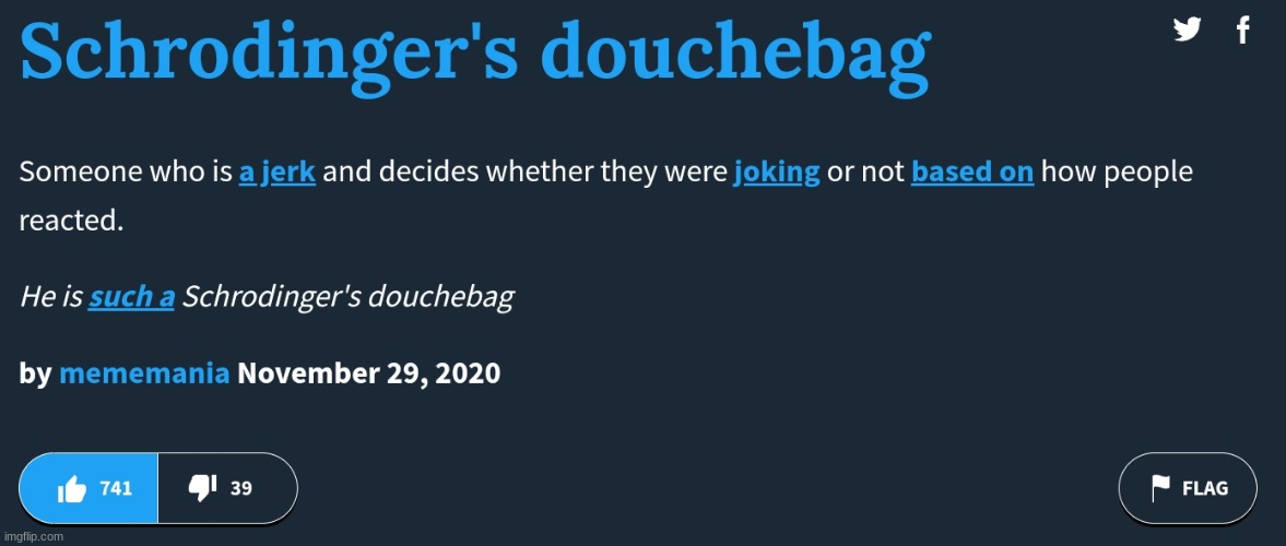 we got someone claiming to have been ragebaiting after being cooked badly i cant even | image tagged in schrodinger's douchebag | made w/ Imgflip meme maker