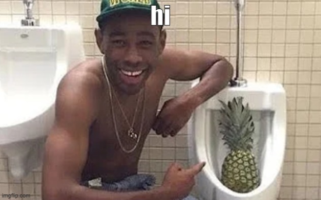 tyler pineapple | hi | image tagged in tyler pineapple | made w/ Imgflip meme maker