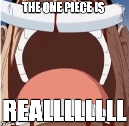 One piece is real | THE ONE PIECE IS REALLLLLLLL | image tagged in one piece is real | made w/ Imgflip meme maker