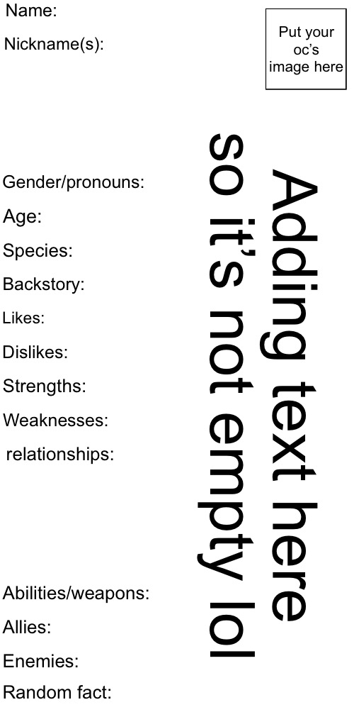 OC showcase Blank Meme Template
