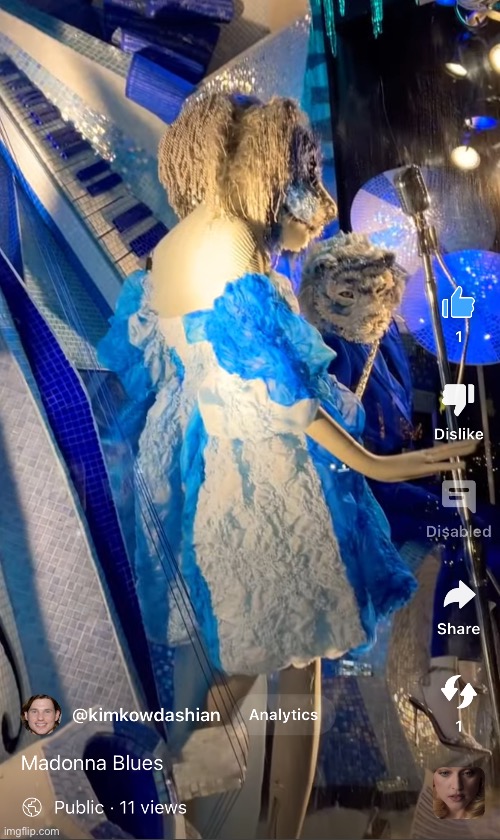 Blue Khristmas | image tagged in fashion,window design,bergdorf goodman,christmas,madonna,brian einersen | made w/ Imgflip meme maker