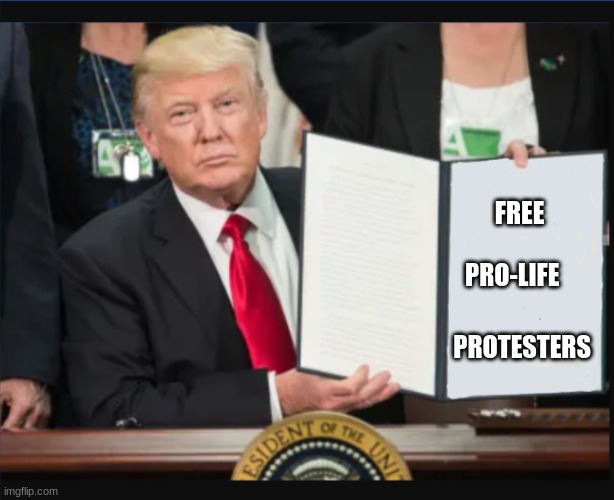 expression memes | FREE
                                                                            
                                                                        PRO-LIFE; PROTESTERS | image tagged in pres trump w exectutive order book | made w/ Imgflip meme maker