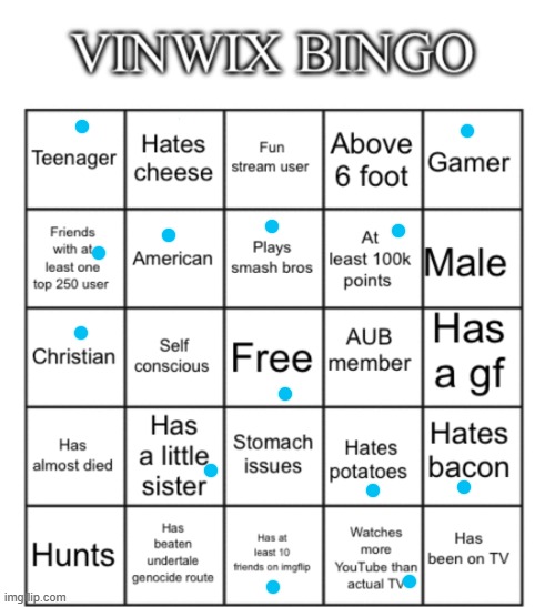 VinWix bingo | image tagged in vinwix bingo | made w/ Imgflip meme maker