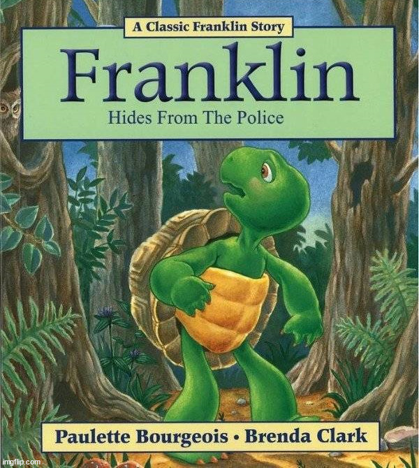 Franklin runs | image tagged in fake | made w/ Imgflip meme maker