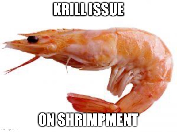 Shrimply | KRILL ISSUE ON SHRIMPMENT | image tagged in shrimply | made w/ Imgflip meme maker