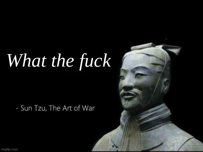 Sun Tzu Quotes | What the fuck | image tagged in sun tzu quotes | made w/ Imgflip meme maker