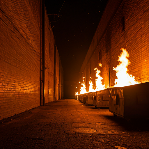 dumpster fire alley Blank Meme Template