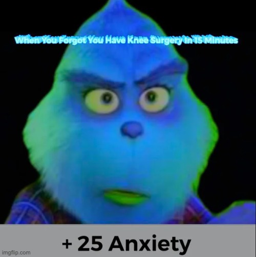 image tagged in memes,funny,blue grinch,knee surgery | made w/ Imgflip meme maker