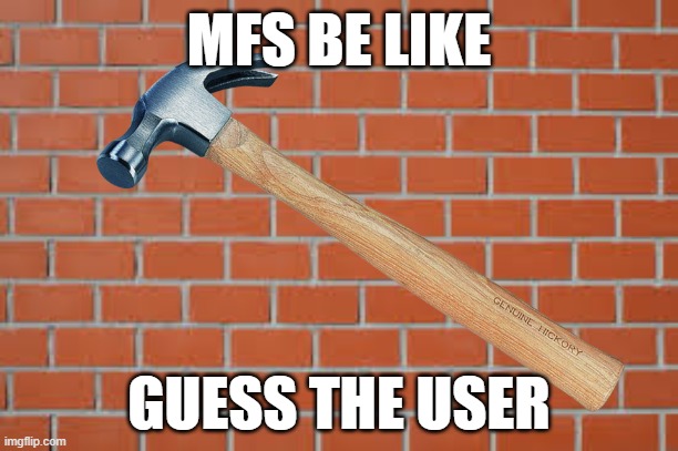 brick wall | MFS BE LIKE; GUESS THE USER | image tagged in brick wall | made w/ Imgflip meme maker