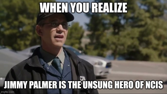 jimmy palmer | WHEN YOU REALIZE; JIMMY PALMER IS THE UNSUNG HERO OF NCIS | image tagged in jimmy palmer | made w/ Imgflip meme maker