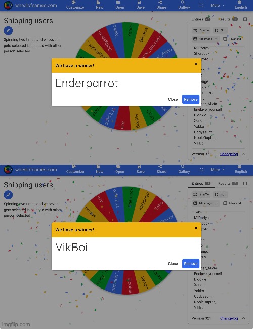 We got enderparrot and VikBoi | image tagged in msmg,ships | made w/ Imgflip meme maker