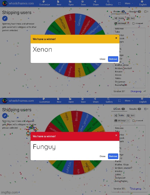 We got Xenon and Funguy | image tagged in msmg,ships | made w/ Imgflip meme maker