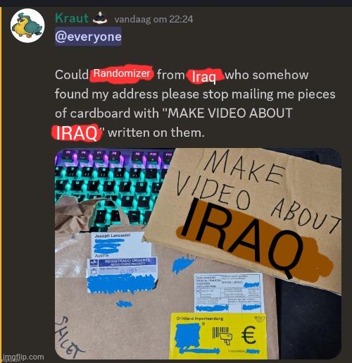 Randomizer from Iraq | Randomizer; Iraq; IRAQ; IRAQ | made w/ Imgflip meme maker