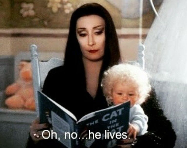 oh no he lives Morticia Addams Addams family Blank Meme Template