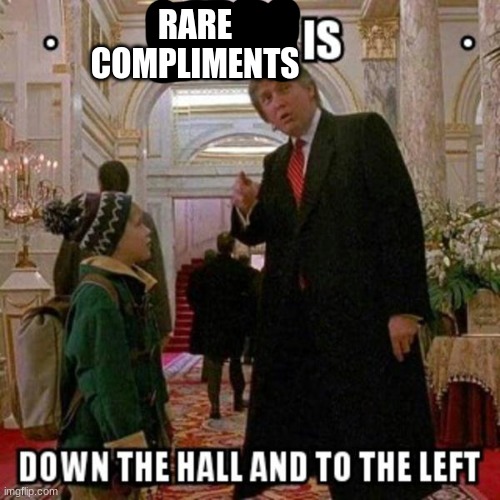 Fun Stream is Down the Hall to the Left | RARE COMPLIMENTS | image tagged in fun stream is down the hall to the left | made w/ Imgflip meme maker