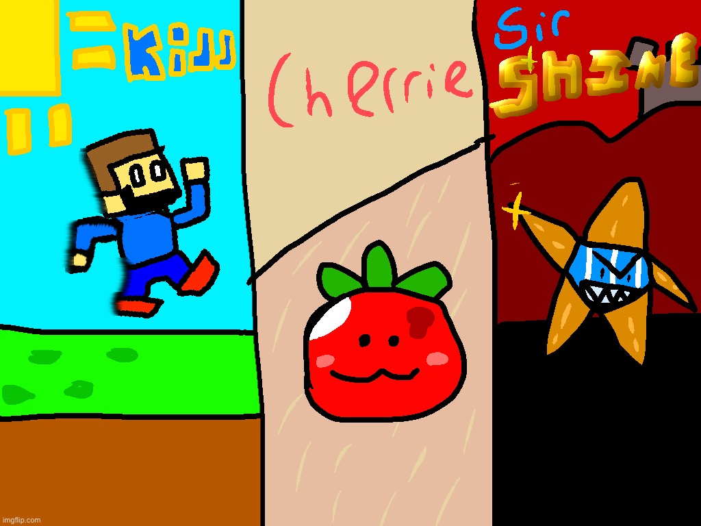 The main three characters for a fictional platformer I made: Kidd The Kid! | made w/ Imgflip meme maker