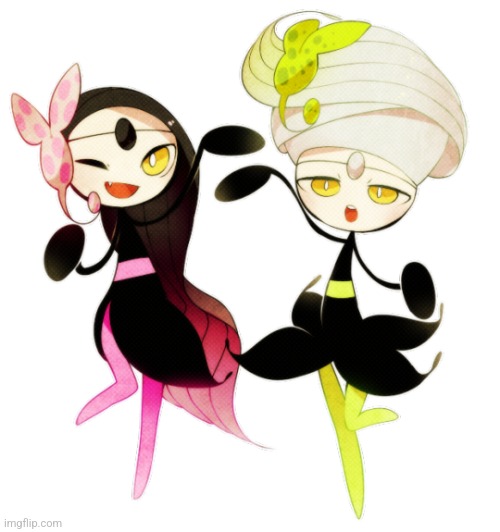 Meloetta Sisters (Art by Sylvaur) | image tagged in crossover | made w/ Imgflip meme maker