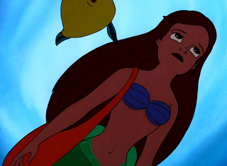 ariel swimming close up Blank Meme Template