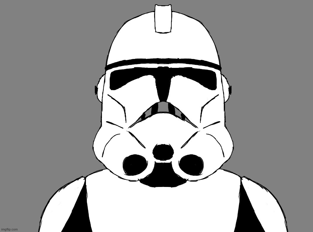 clone trooper base i made (the helmet is traced bc i couldn't draw it sobs) | made w/ Imgflip meme maker