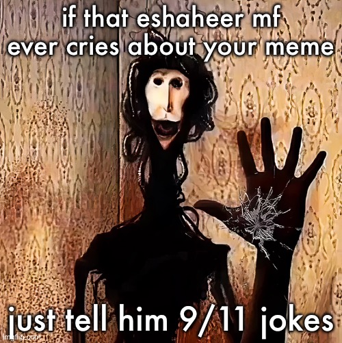 bro literally thinks some dark humor memes with racism are “islamophobic” and go against TOS | if that eshaheer mf ever cries about your meme; just tell him 9/11 jokes | image tagged in loucust | made w/ Imgflip meme maker