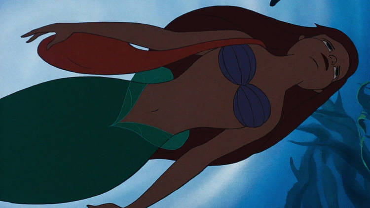 ariel swimming up close Blank Meme Template