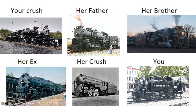 Your crush but with steam locomotives | image tagged in your crush | made w/ Imgflip meme maker