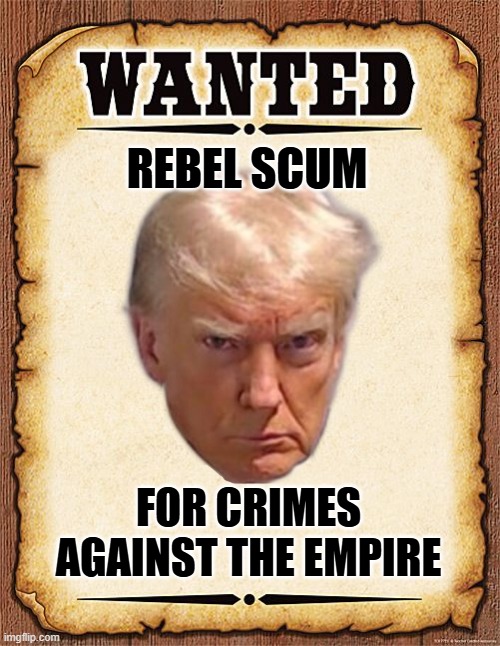 wanted poster | REBEL SCUM; FOR CRIMES AGAINST THE EMPIRE | image tagged in wanted poster | made w/ Imgflip meme maker