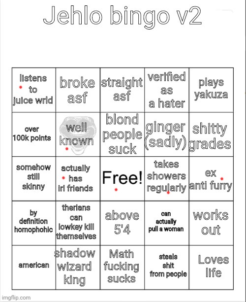 requested | image tagged in jehlo bingo v2 | made w/ Imgflip meme maker